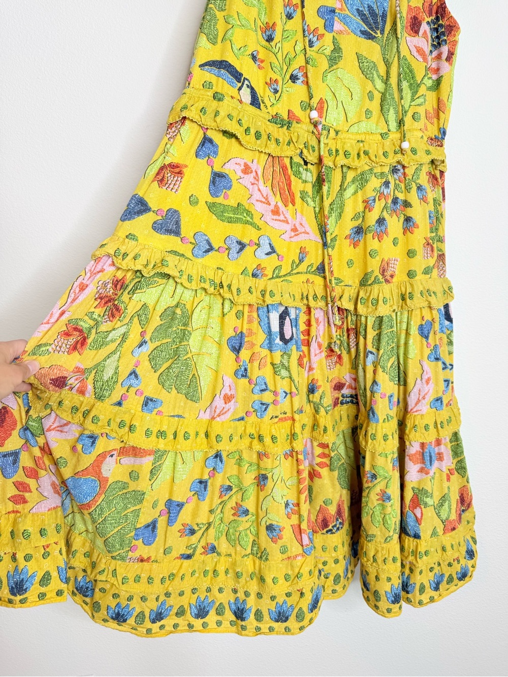 Farm Rio Yellow Summer Garden
Frill Midi Dress Sz Medium - Picture 10 of 16